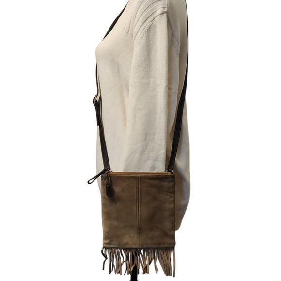 Vintage Coach Tan Suede Fringed Crossbody Bag - Picture 4 of 16